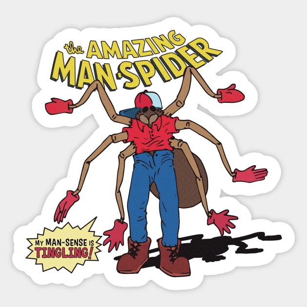 The Amazing Man-Spider Sticker by TheTofuCube